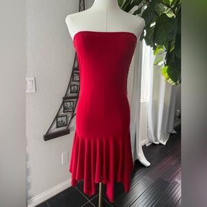 Elegant Red Strapless Dress